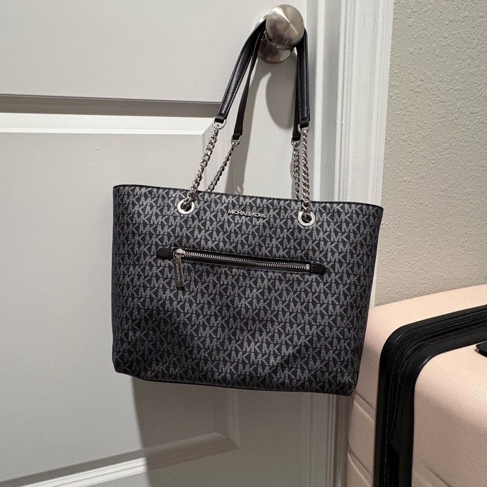 Michael Kors Black and Gray Signature Tote